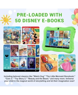 7" Android Kids Tablet 32GB, Includes 50+ Disney Storybooks & Stickers, Protective Case with Kickstand, (2024 Model)