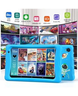8" Android Kids Tablet 64GB, Includes 80+ Disney Storybooks & Stickers, Kid-Proof Case with Kickstand, (2024 Model)