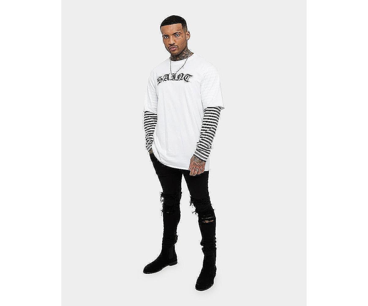 Saint Morta Men's Jail Layered Long Sleeve T-Shirt -black