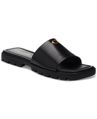 Florens padded leather slippers - Black