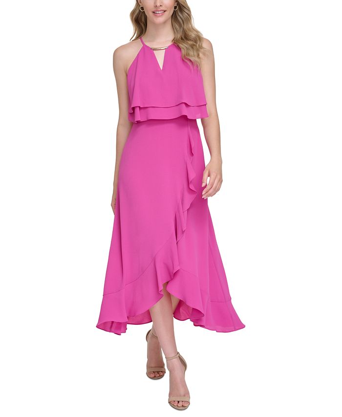 Kensie ruffle popover dress on sale
