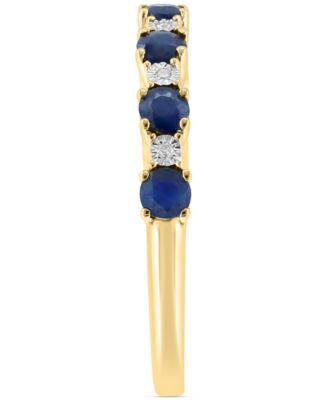 EFFY&reg; Sapphire (1/2 ct. t.w.) & Diamond Accent Stack Ring in Gold-Plated Sterling Silver (Also available in Ruby and Emerald) 