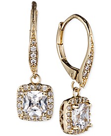 Gold-Tone Pavé Crystal Drop Earrings