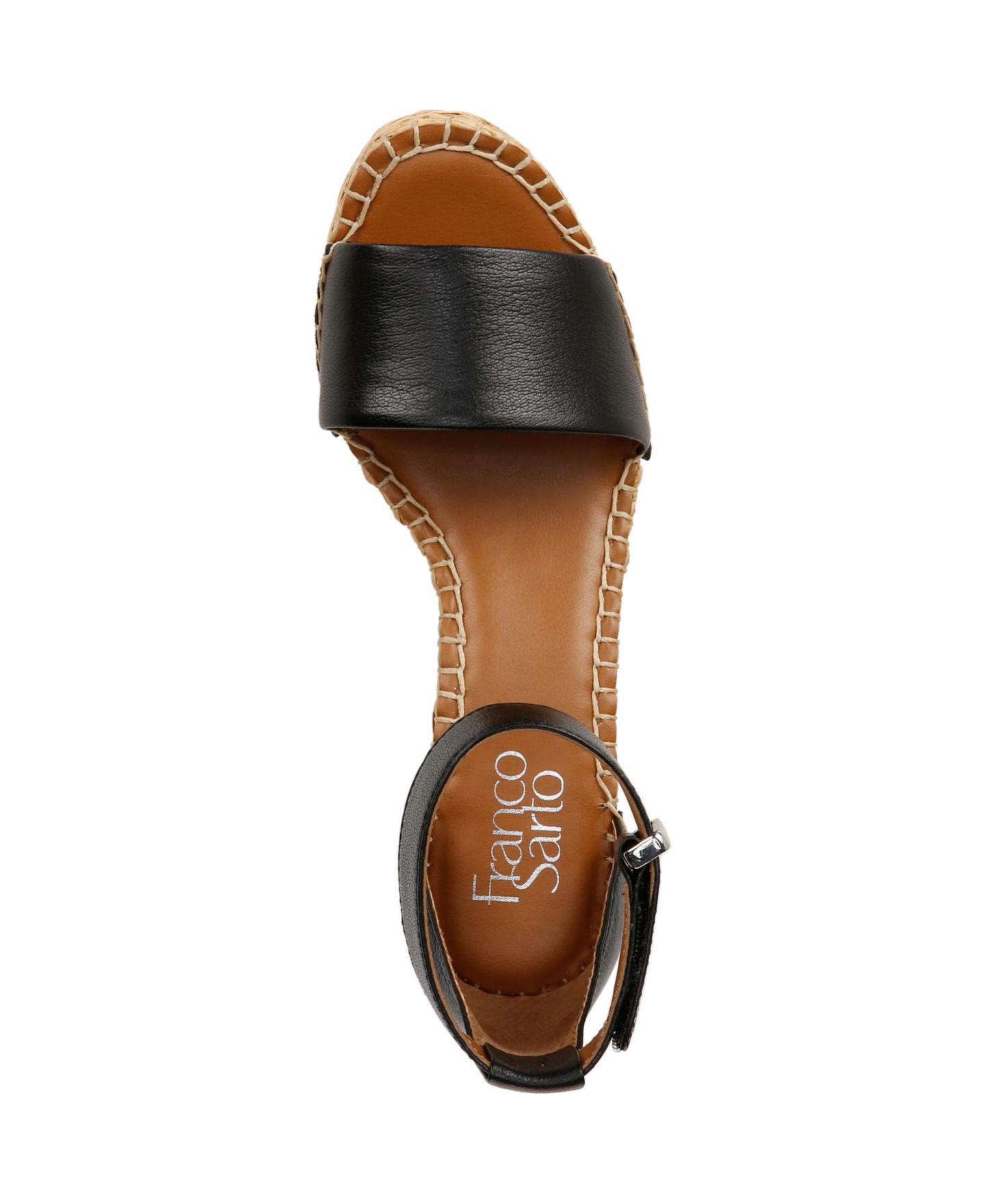 Женские сандалии Franco Sarto Clemens Espadrille Wedge, цвет: Чёрный кожаный — фото 4