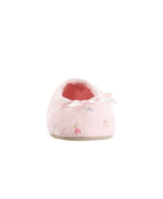 Isotoner Embroidered Terry Ballerina Slipper, Online Only 