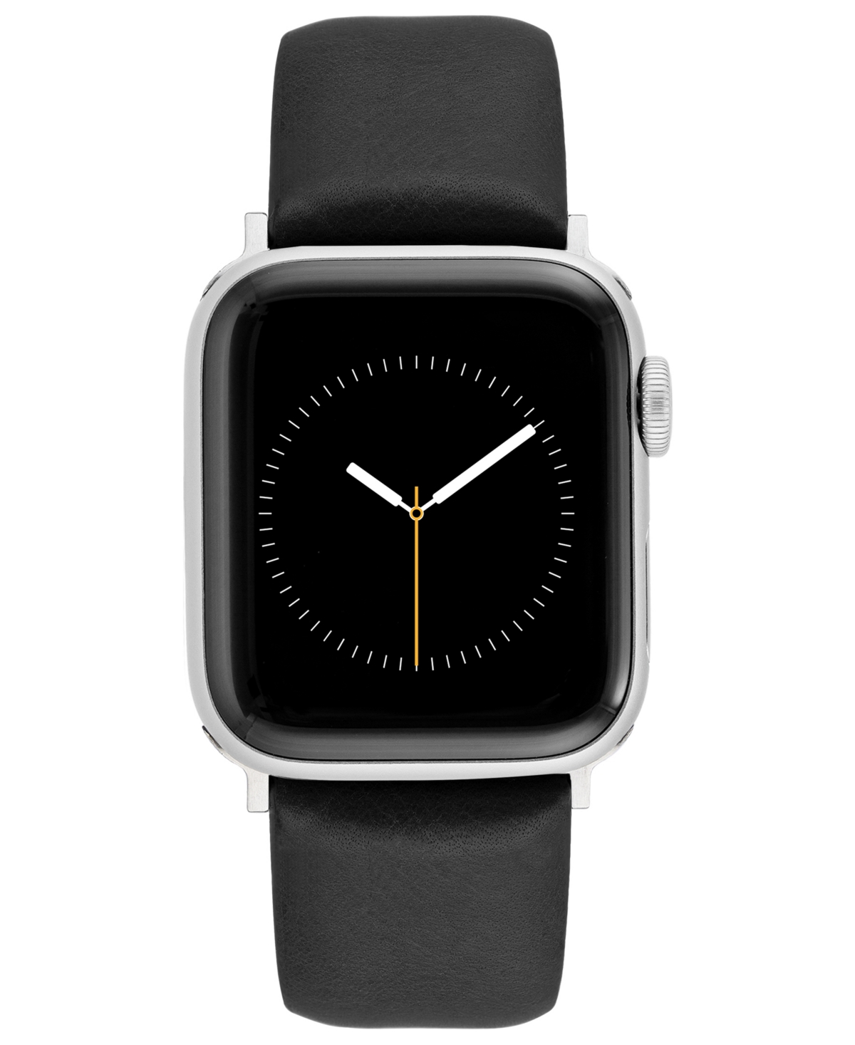Vince Camuto Men's Black Premium Leather Band Compatible With 42mm, 44mm, 45mm, Ultra, Ultra2 Apple Watch