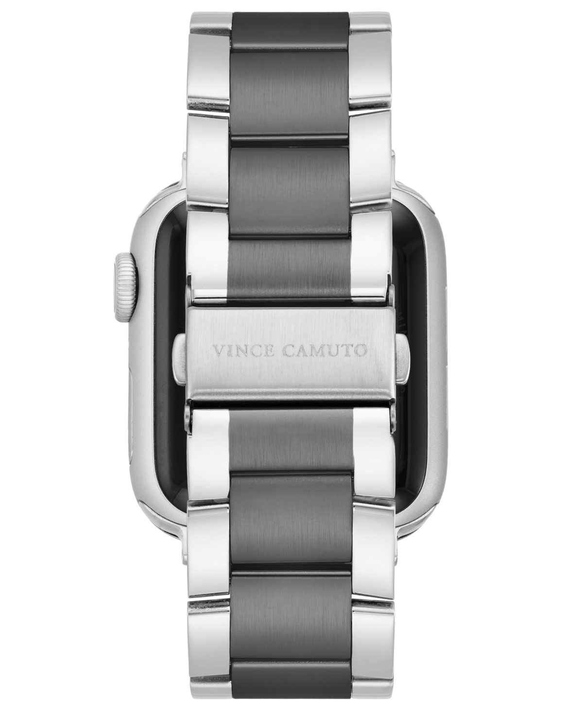 Vince Camuto Men's Silver-tone And Gunmetal Stainless Steel Link Band Compatible With 42mm, 44mm, 45mm, Ultra, Ul In Silver-tone,gunmetal