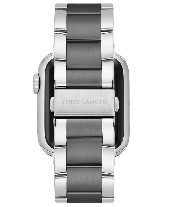 Vince Camuto Men's Silver-Tone and Gunmetal Stainless Steel Link Band ...