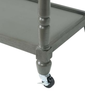 French Country 45" Medium Density Fiberboard (MDF) 3 Tier Stainless Steel Kitchen Cart