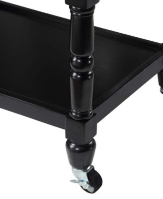 French Country 45" Medium Density Fiberboard (MDF) 3 Tier Stainless Steel Kitchen Cart