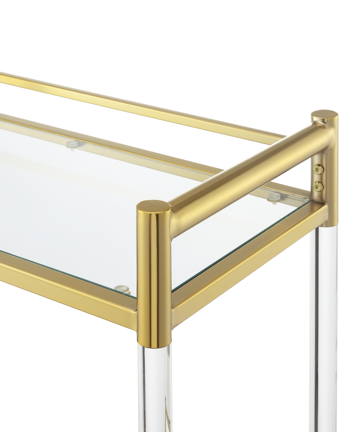 Convenience Concepts 30.5" Glass Royal Crest 2 Tier Acrylic Bar Cart In Gold,glass