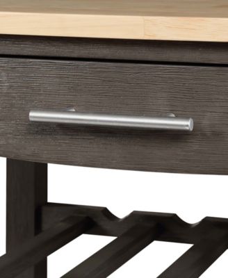 Ellaine 24.75" Wood Butcher Block Kitchen Cart