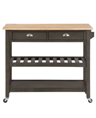 American Heritage 45" Wood 3 Tier Butcher Block Kitchen Cart