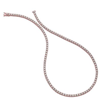 Classic Clear Round Cubic Zirconia Tennis Necklace