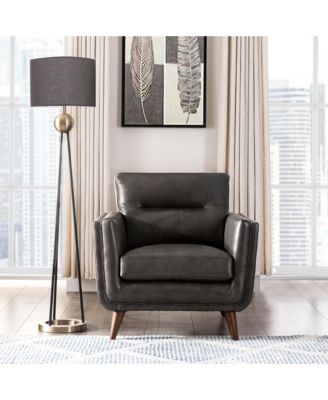 Ava 84" Mid-Century Modern Leather Sofa