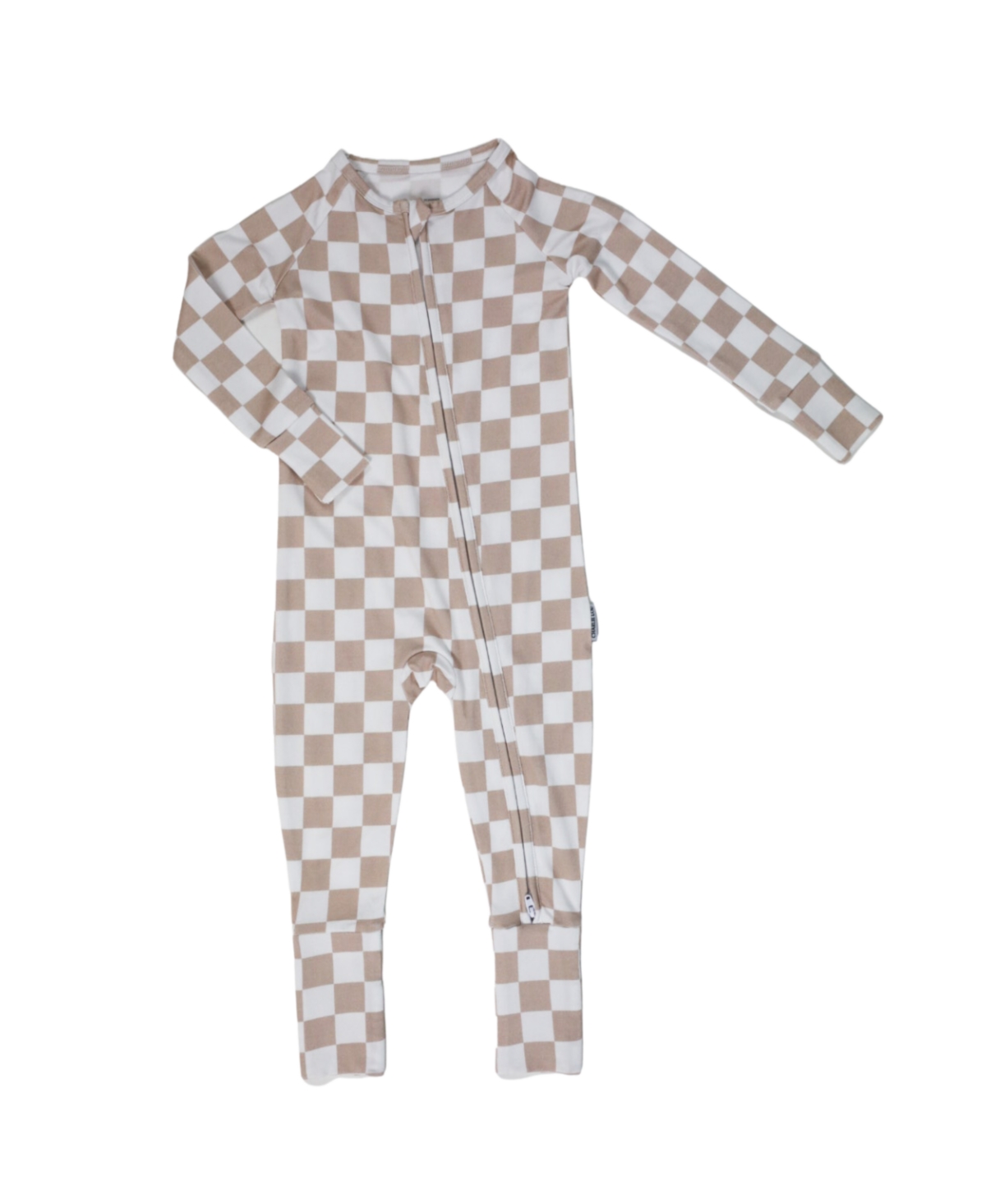 Charlie Lou Baby Unisex Checkered Romper - Baby In Checkered Beige