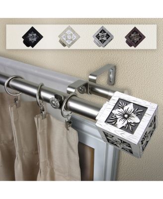Rod Desyne - Ophelia Double Curtain Rod 1" OD 120-170 inch - Black