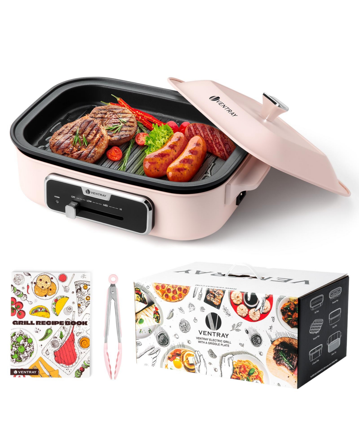 Ventray Classic 2.0 Indoor Electric Grill, Portable Korean Bbq Grill with Removable Griddle Plate