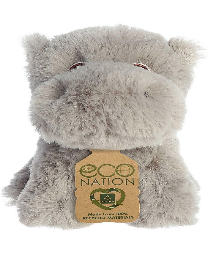 Aurora Mini Hippopotamus Eco Nation Eco-Friendly Plush Toy Gray 5" - Macy's