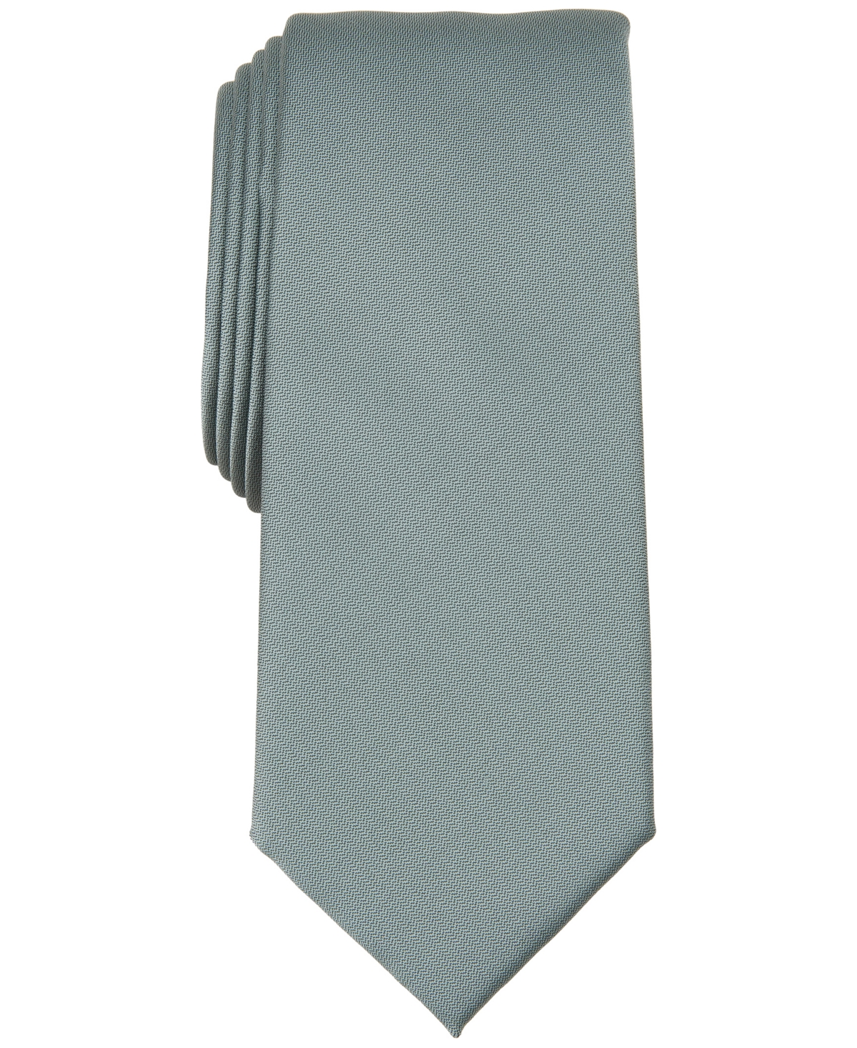 Shop Alfani Men's Solid Texture Slim Tie, Created For Macy's In Lt Green