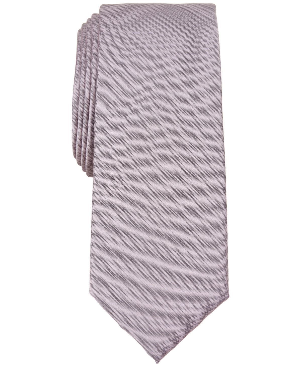 Shop Alfani Men's Solid Texture Slim Tie, Created For Macy's In Lt Pink