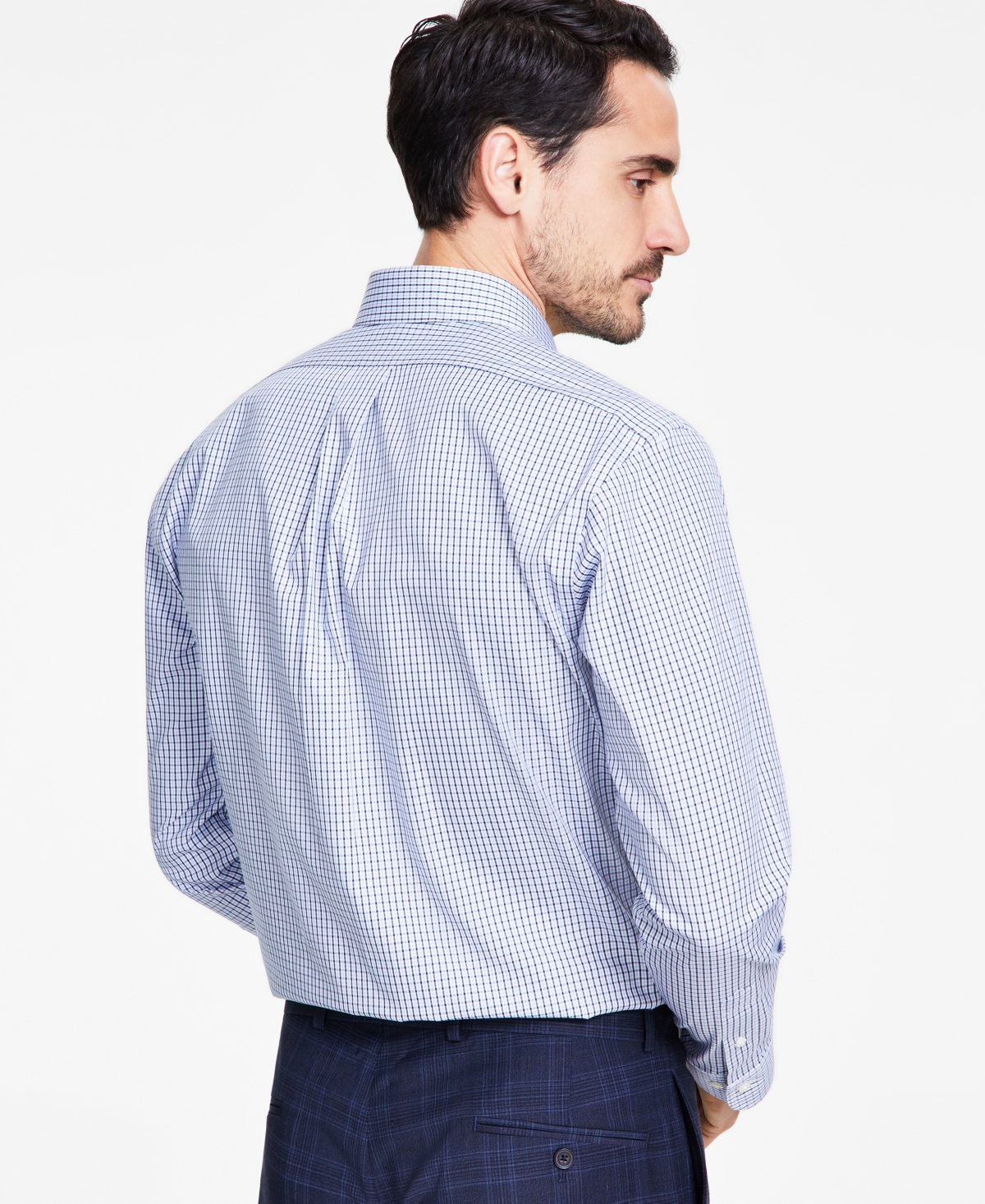 B by Brooks Brothers Men's Regular-Fit Check Dress Shirt