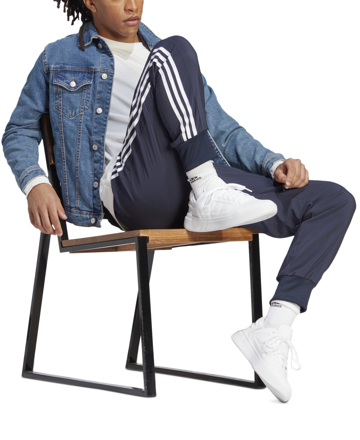 adidas Men's Essentials 3-Stripes Cargo Pocket Joggers -white