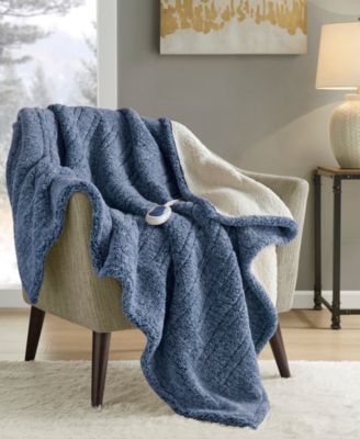 Marbled Sherpa Heated Throw, 50" x 60"