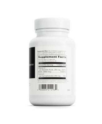 DaVinci Labs Biotin - Supports Skin & Hair Health, Intestinal Flora Function - Dietary Supplement with Vitamin C & Calcium as Ca Carbonate - Vegetarian - Gluten-Free