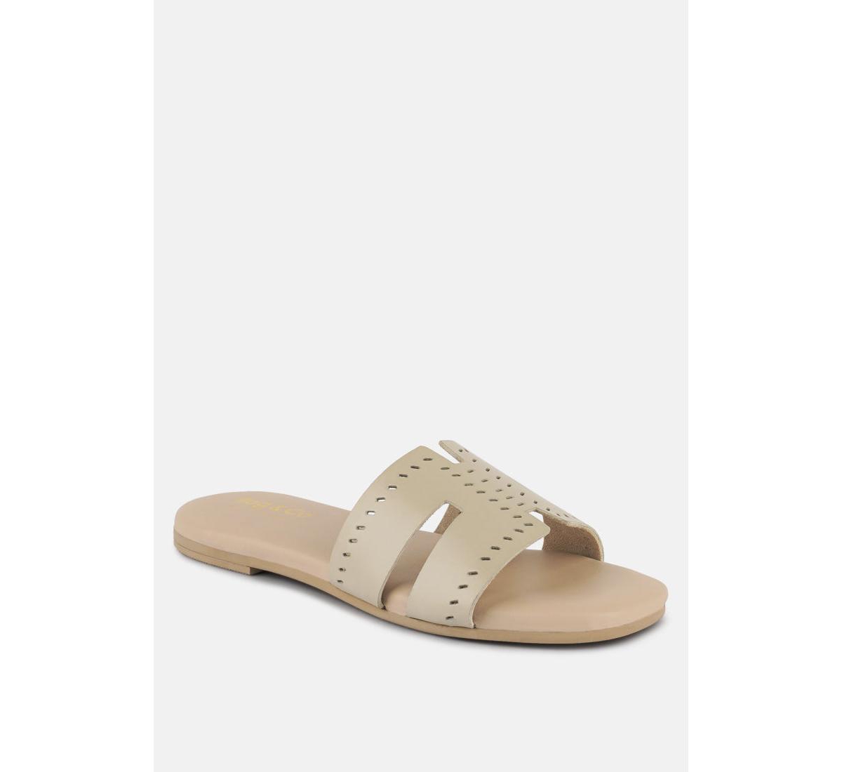 Rag & Co IvankaCut Out Slip On Sandals - Beige