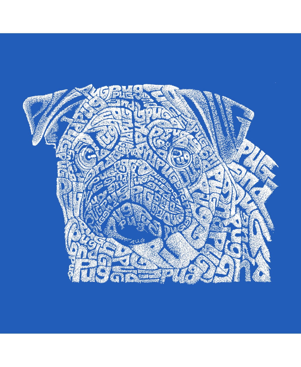 La Pop Art Boys Pug Face Word Art Crewneck Sweatshirt