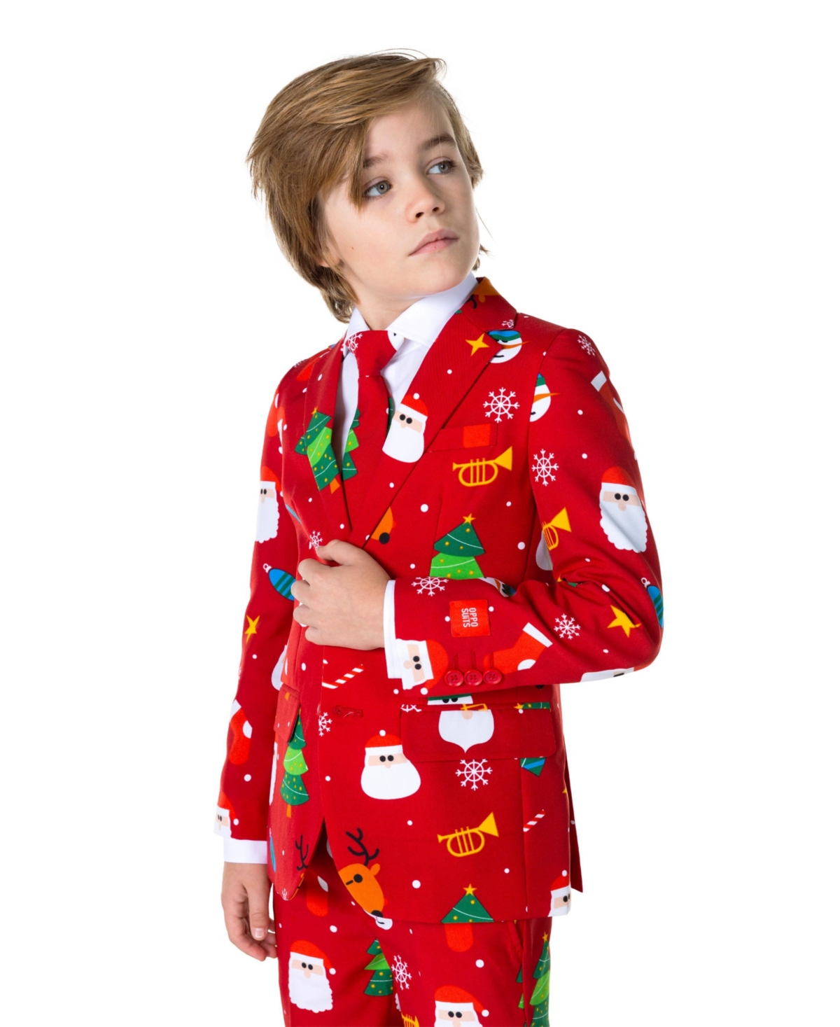 OppoSuits Big Boys Festivity Christmas Party Outfit Including Blazer, Pants and Tie Suit Set