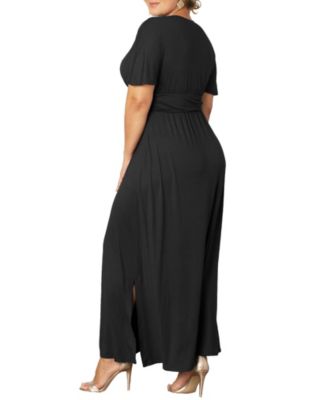 Women's Plus Size Vienna Kimono Sleeve Long Maxi Dress