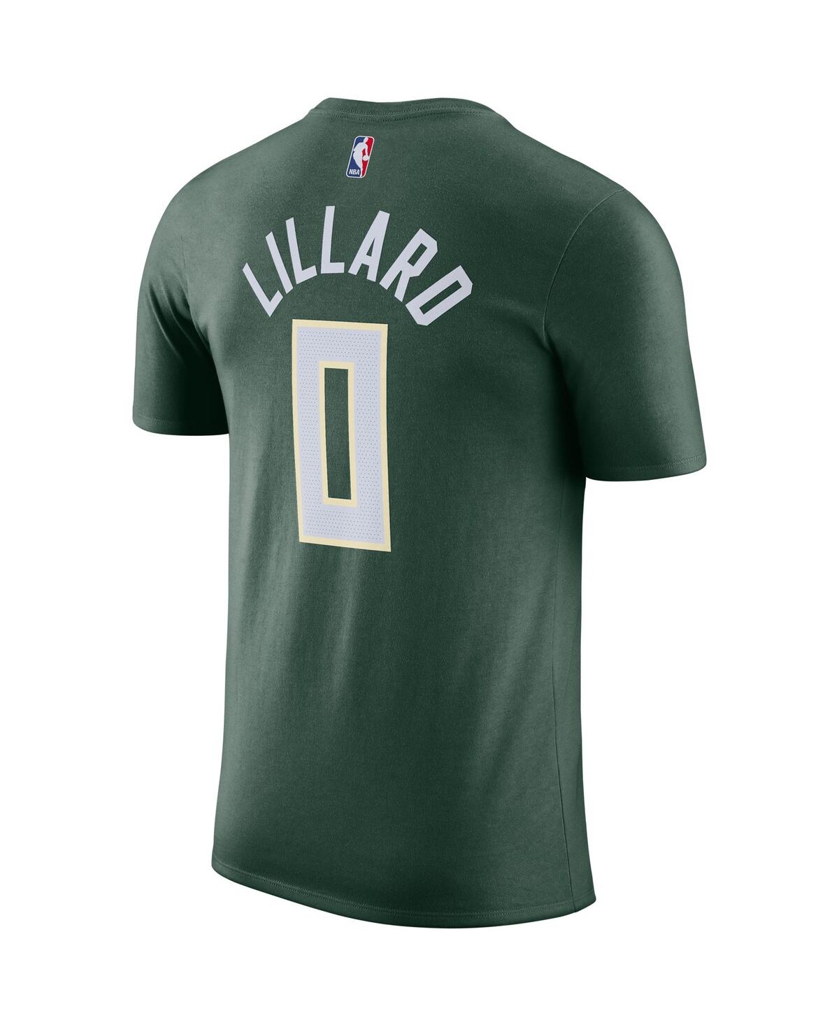 Men's Nike Damian LillardMilwaukee Bucks Name and Number T-shirt - Hunter Green