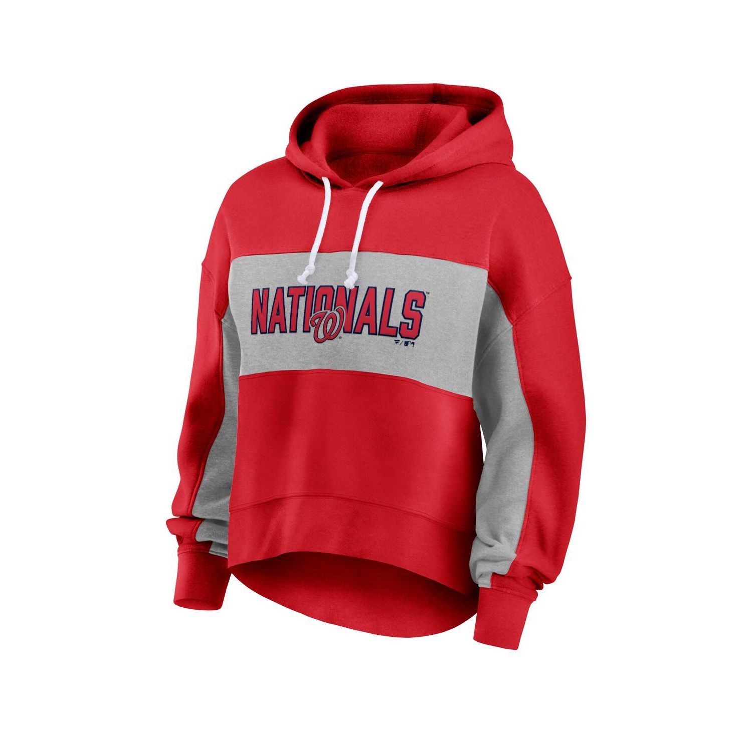 Women's Red Washington Nationals Filled Stat Sheet Pullover Hoodie