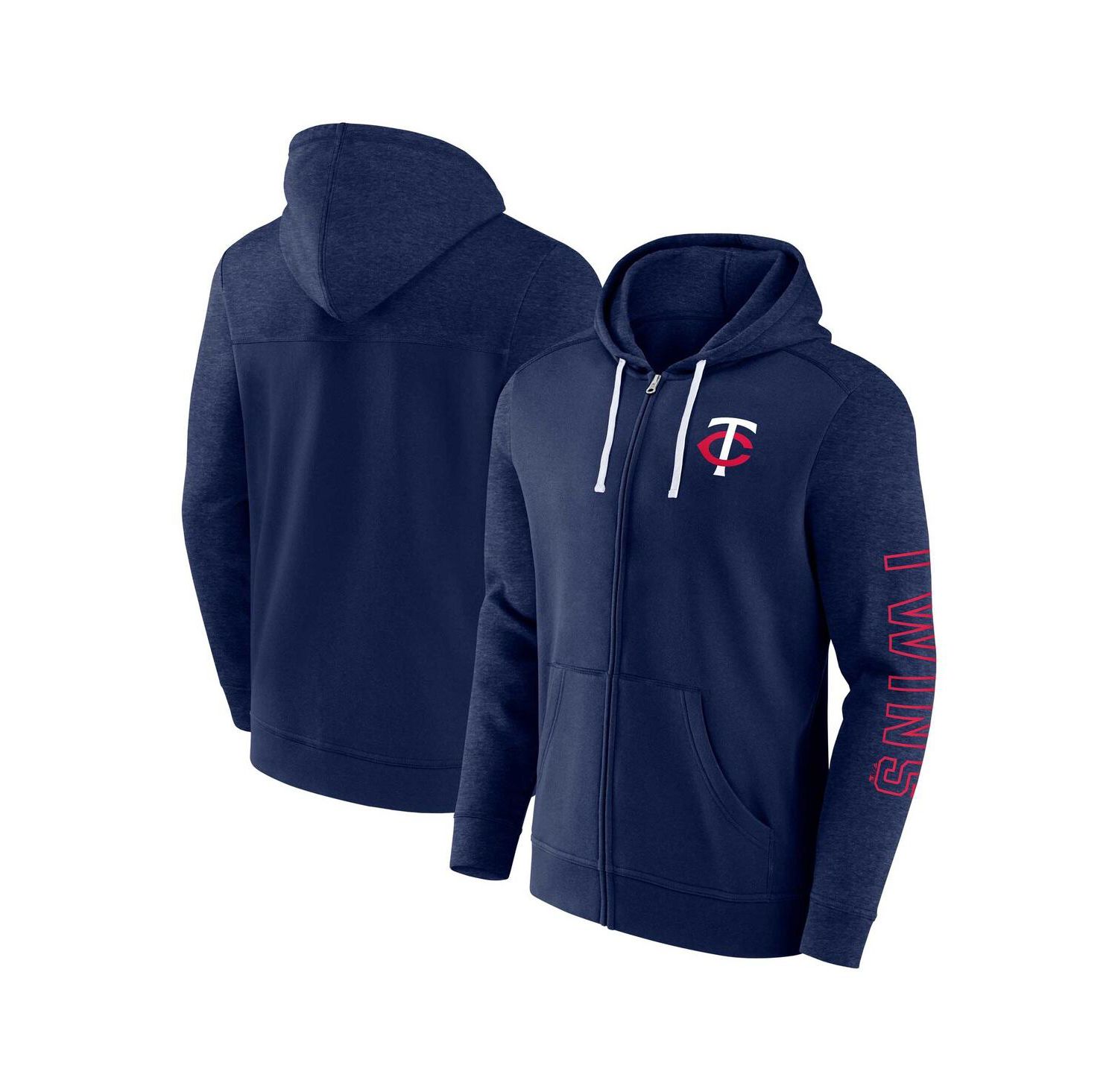 Men's Navy Minnesota Twins Offensive Line Up Full-Zip Hoodie