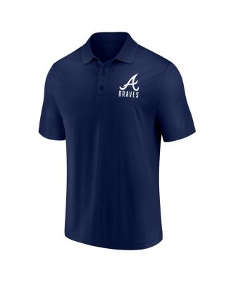 Men's Navy, White Atlanta Braves Two-Pack Logo Lockup Polo Shirt Set