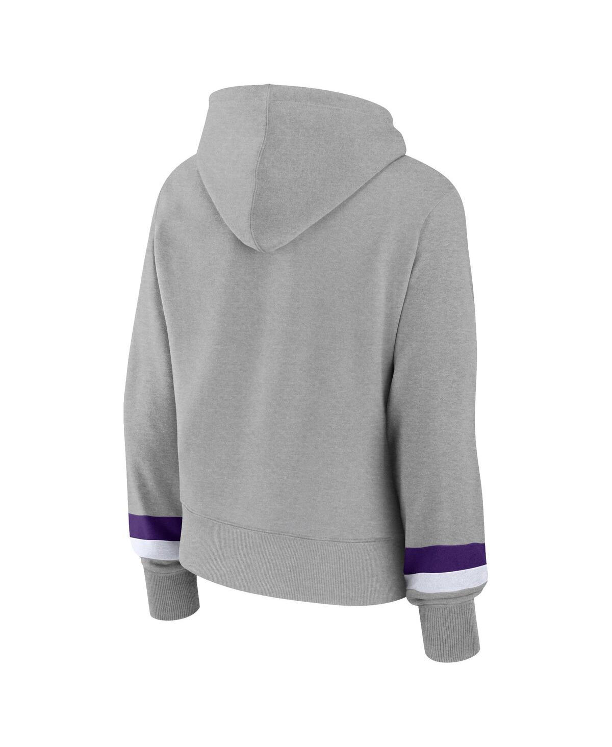 Shop Fanatics Women's  Heather Gray Los Angeles Lakers Halftime Pullover Hoodie