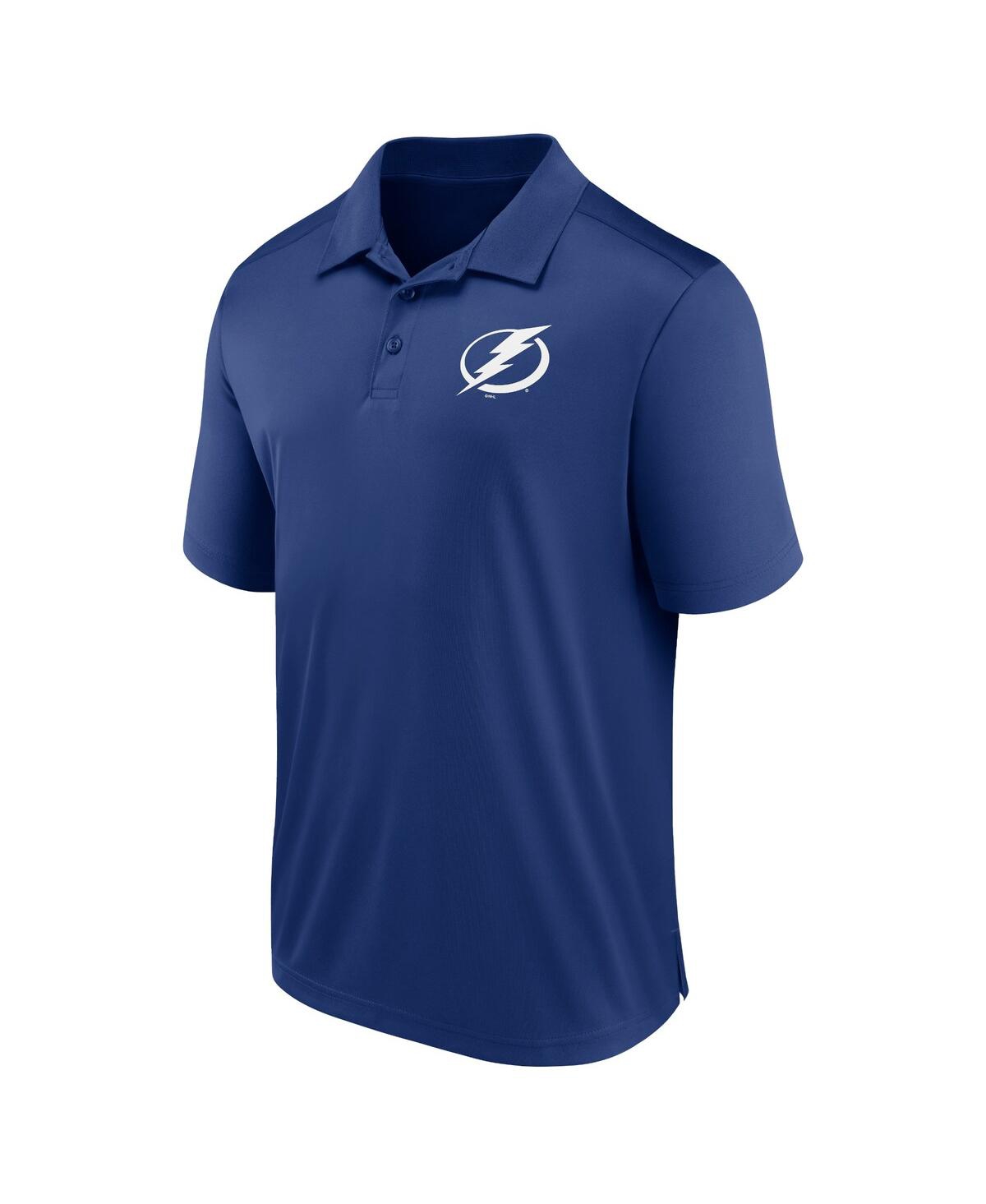 Shop Fanatics Men's  Blue Tampa Bay Lightning Left Side Block Polo Shirt