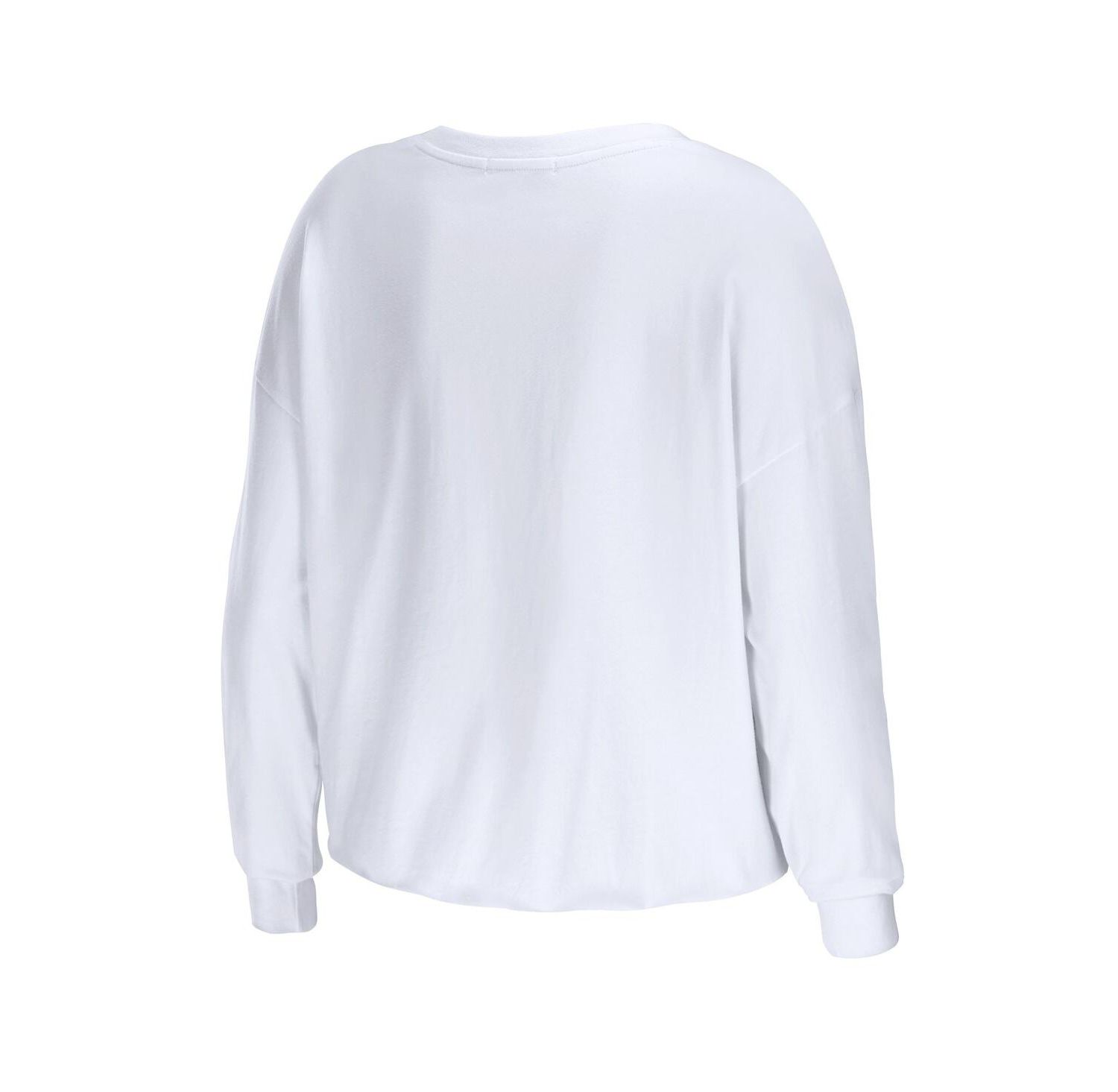 Women's White Texas Longhorns Diamond Long Sleeve Cropped T-shirt