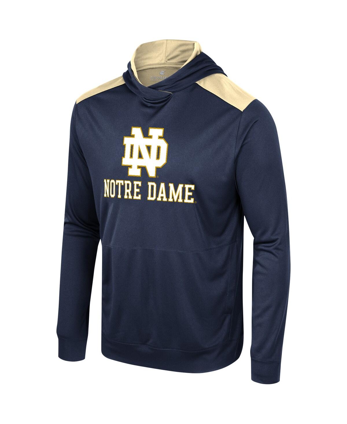 Shop Colosseum Men's  Navy Notre Dame Fighting Irish Warm Up Long Sleeve Hoodie T-shirt