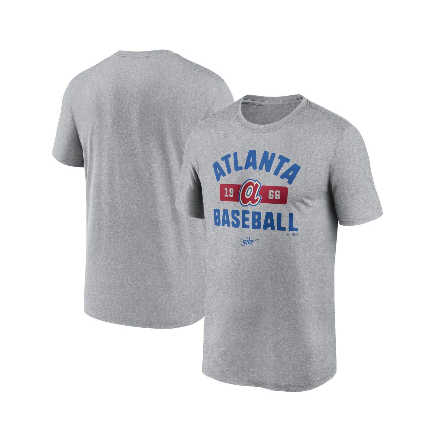 Мужская футболка Nike Heather Gray Atlanta Braves Legend — фото 1