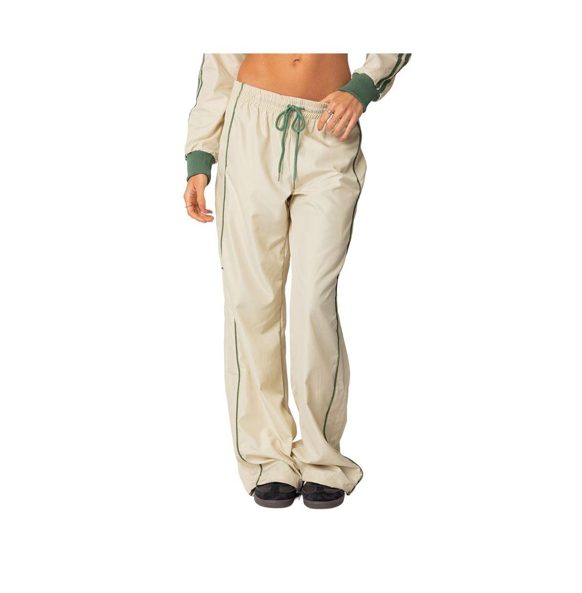Women's Superstar nylon track pants - Off-white-and-olive