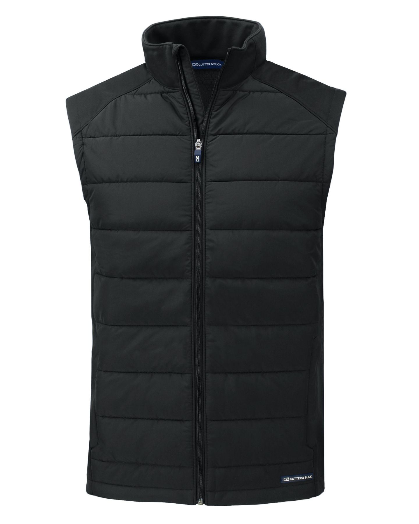 Мужской жилет Cutter & Buck Evoke Hybrid Softshell Recycled Full Zip Vest, цвет: Чёрный — фото 2