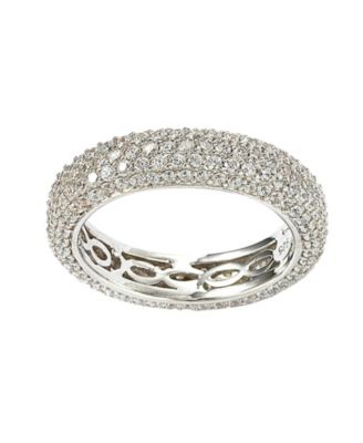 Suzy Levian Sterling Silver Cubic Zirconia Eternity Band