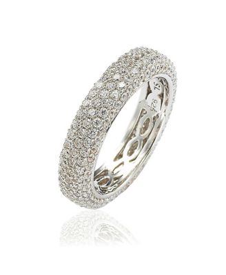 Suzy Levian Sterling Silver Cubic Zirconia Eternity Band
