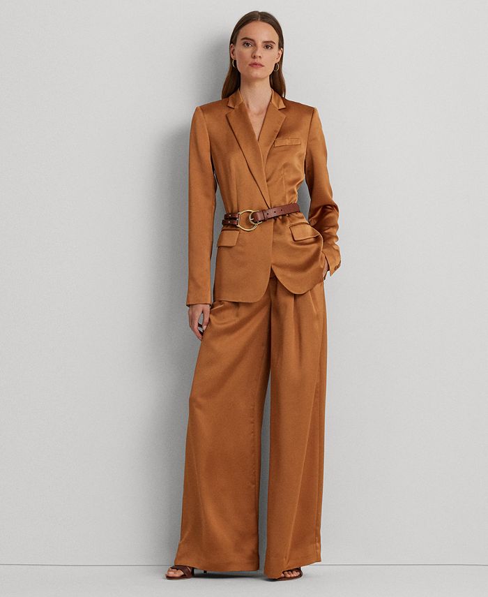 Lauren Ralph Lauren Wide-Leg Satin Pants - Macy's