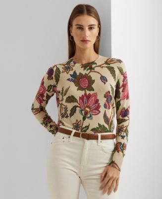 Lauren Ralph Lauren Women's Silk-Blend Short-Sleeve Sweater - Macy's
