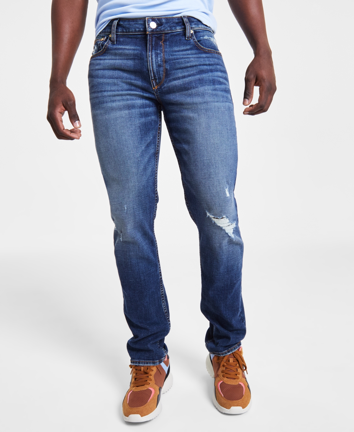 Men's Destroyed Slim Tapered Fit Jeans - Calabasas Wash