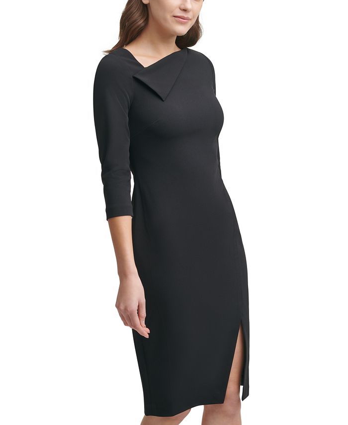 Calvin Klein Women's Envelope-Neck Front-Slit Dress - Macy's